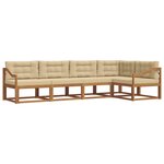 vidaXL Ensemble de canapés d'extérieur 5 Pièces Naturel et Beige