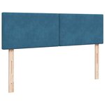 vidaXL Cadre de lit ottoman avec matelas bleu foncé 140x200 cm velours