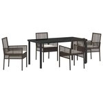 vidaXL Ensemble de salle à manger pour jardin 5 Pièces Marron polyrotin