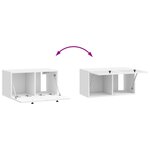 vidaXL Meuble TV mural Montage mural Blanc brillant 59 5 x 31 x 30 cm
