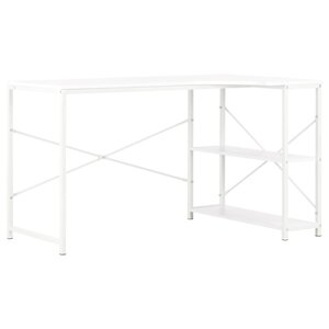 Bureau table poste de travail meuble d'ordinateur informatique étude d'ordinateur 120 x 72 x 70 cm blanc 02_0023715