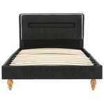 vidaXL Lit avec LED et matelas Gris foncé Jute 90 x 200 cm