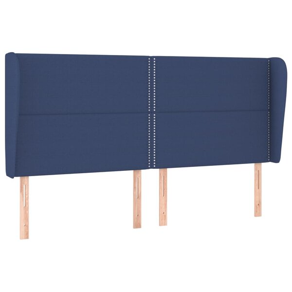 vidaXL Tête de lit avec oreilles Bleu 183x23x118/128 cm Tissu