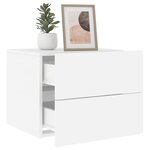 vidaXL Table de chevet murale avec lumières LED blanc