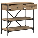 vidaXL Table console avec tiroir chêne artisanal Bois d'ingénierie