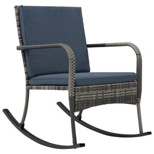 vidaXL Chaise à bascule de jardin Résine tressée Anthracite