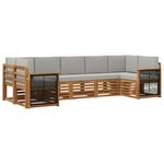 vidaXL Ensemble de canapés d'extérieur 6 pc Naturel et gris clair