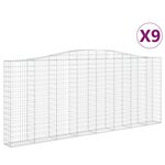 vidaXL Paniers à gabions arqués 9 Pièces 400x30x160/180 cm Fer galvanisé