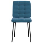 vidaXL Chaises à manger lot de 2 Bleu Velours