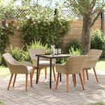 vidaXL Ensemble de salle à manger de jardin 5 pièces en poly rattan beige