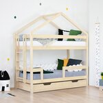 Lits cabane superposés KILI 90 x 200 verni