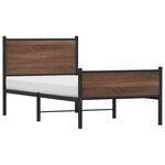 vidaXL Cadre de lit métal avec tête de lit et pied de lit 90x200 cm