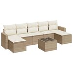 vidaXL Salon de jardin avec coussins 8 Pièces beige résine tressée