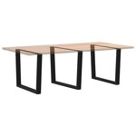 vidaXL Pieds de table à manger en forme de V  3 pièces  noir  100 x (72-73 3) cm  acier