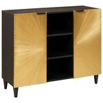 vidaXL Meuble d'appoint avec étagère Noir et or 90 x 33 5 x 75 cm