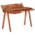 Bureau table poste de travail meuble d'ordinateur informatique étude avec tiroir 110 x 50 x 77 cm bois d'acacia massif brun 02_0023444