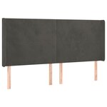 vidaXL Tête de lit avec oreilles Gris foncé 163x16x118/128 cm Velours