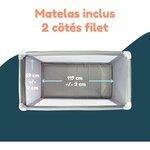 Lit parapluie 120 x 60 cm - de la naissance à 3 mois - Matelas et sac de transport inclus