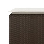 vidaXL Banc de jardin avec coussin marron 110x40x44 cm résine tressée