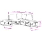 vidaXL Ensemble de canapé de jardin avec coussin 5 Pièces Noir Aluminium