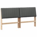 vidaXL Tête de lit capitonnée Gris foncé 180 cm Pin massif