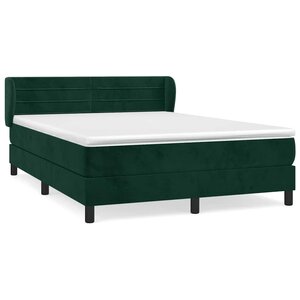 vidaXL Sommier à lattes de lit et matelas Vert foncé 140x200cm Velours