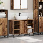 vidaXL Cabinet de Lavabo Bois Ancien 91 x 35 x 60 cm Bois d'ingénierie