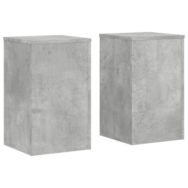 vidaXL Supports pour plantes 2 Pièces gris béton bois d'ingénierie