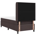 vidaXL Lit à ressorts avec matelas et LED marron foncé - 80 x 200 cm  tissu