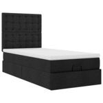 vidaXL Cadre de lit ottoman avec matelas noir 90x190 cm tissu