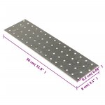 vidaXL Plaques perforées 40 Pièces 2 mm 300x80 mm acier galvanisé
