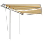 vidaXL Auvent manuel rétractable avec LED 3 5x2 5 m Jaune et blanc