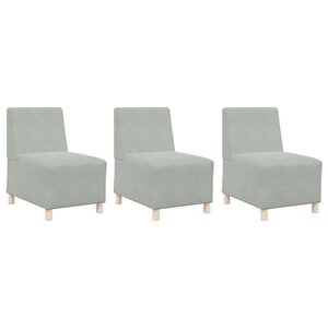 vidaXL Unité de Sofa Modulaire Sans Accoudoirs 3 Pièces Gris clair