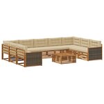 vidaXL Ensemble de canapés d'extérieur 10 Pièces Naturel et Beige