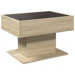 vidaXL Table basse avec LED chêne sonoma 70x50x45 cm bois d'ingénierie