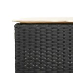 vidaXL Ensemble de bar de jardin 3 Pièces avec coussins noir poly rotin