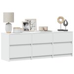 vidaXL Meuble TV avec LED blanc 140x34x50 cm bois d'ingénierie