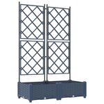 vidaXL Jardinière de jardin avec treillis 2 Pièces Grise 80x40x125.5 cm