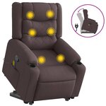 vidaXL Fauteuil inclinable de massage Marron foncé Tissu