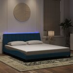 vidaXL Cadre de lit avec LED sans matelas bleu 180x200 cm velours