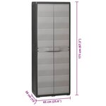 vidaXL Armoire de rangement de jardin avec 3 étagères Noir et gris