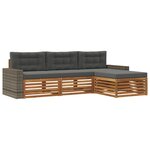 vidaXL Ensemble de canapés d'extérieur 4 pc Naturel et Anthracite