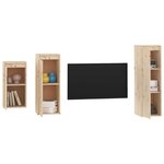 vidaXL Meubles TV 3 Pièces Bois massif de pin