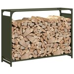 vidaXL Portant de bois chauffage vert olive 90x28x65 cm