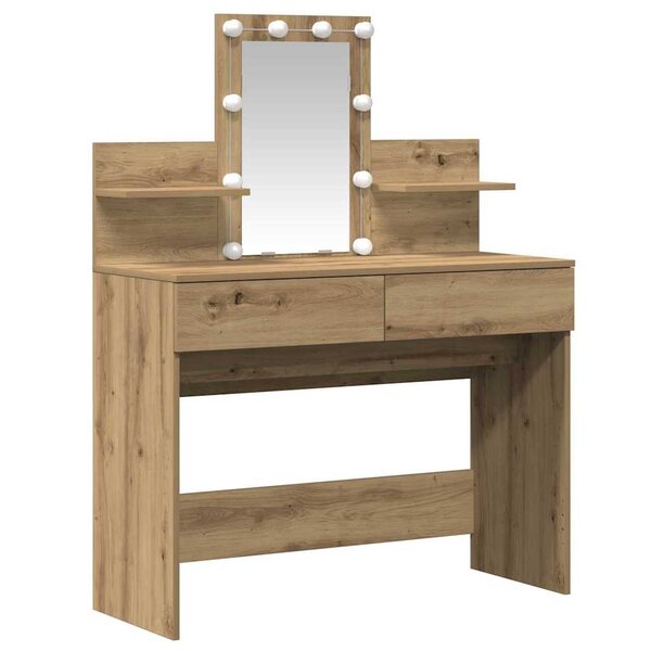 vidaXL Coiffeuse chêne artisanal 100 x 40 x 130 cm Bois d'ingénierie
