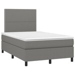 vidaXL Sommier à lattes de lit matelas LED gris foncé 120x190 cm tissu