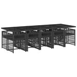 vidaXL Ensemble à manger de jardin 11 Pièces coussins noir résine tressée