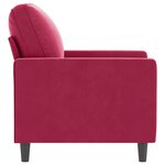 vidaXL Fauteuil Rouge bordeaux 60 cm Velours