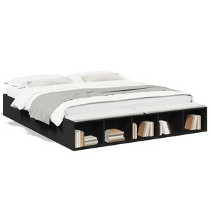 vidaXL Cadre de lit sans matelas noir 180x200 cm
