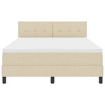 vidaXL Lit à ressorts avec tête de lit Crème 140 x 190 cm tissu